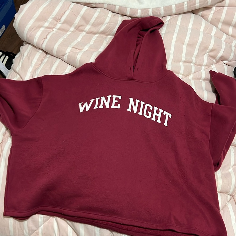 Wine night cropped hoodie